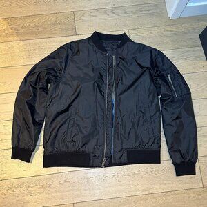 John Varvatos Black Bomber Jacket